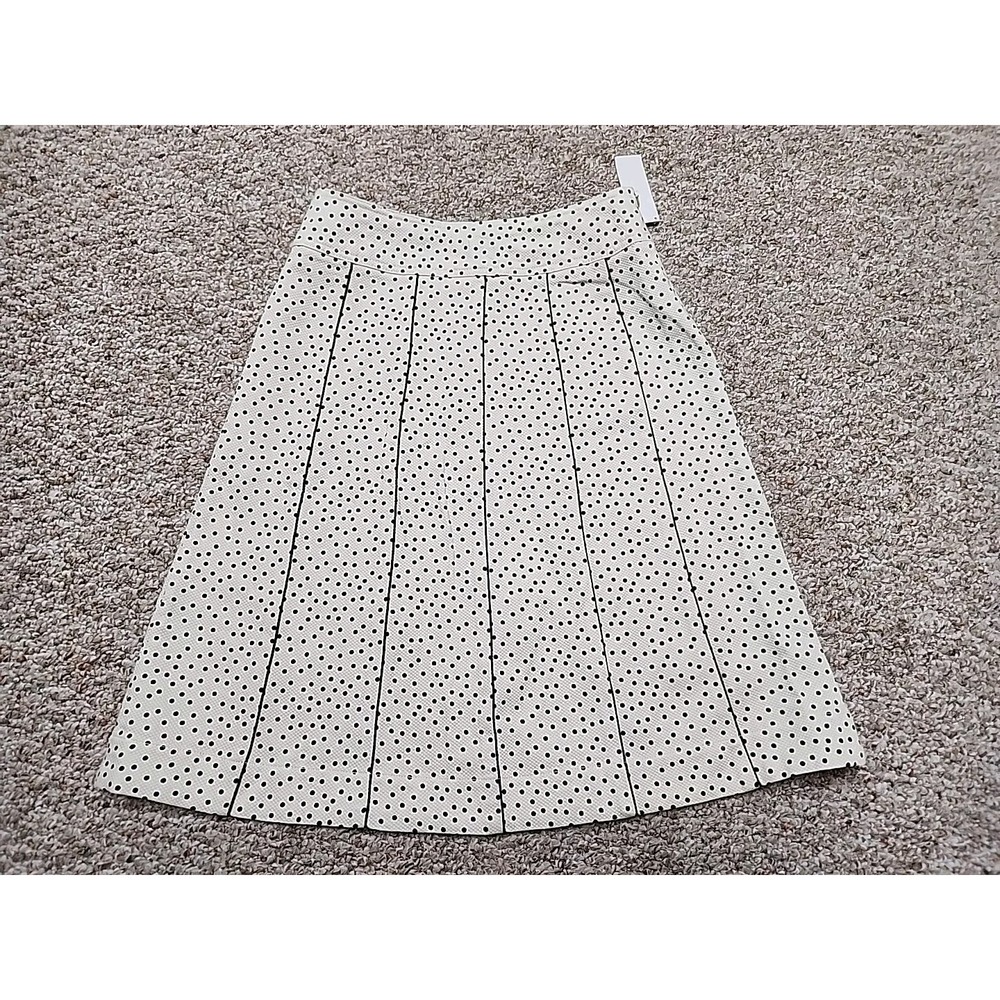 Bushwacker A Line Cream White Black Polka Dot‎ Skirt NWT 8 Side Zip 30x24